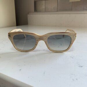 Tom Ford Snowdon white-ish frames, with blue tinted glasses